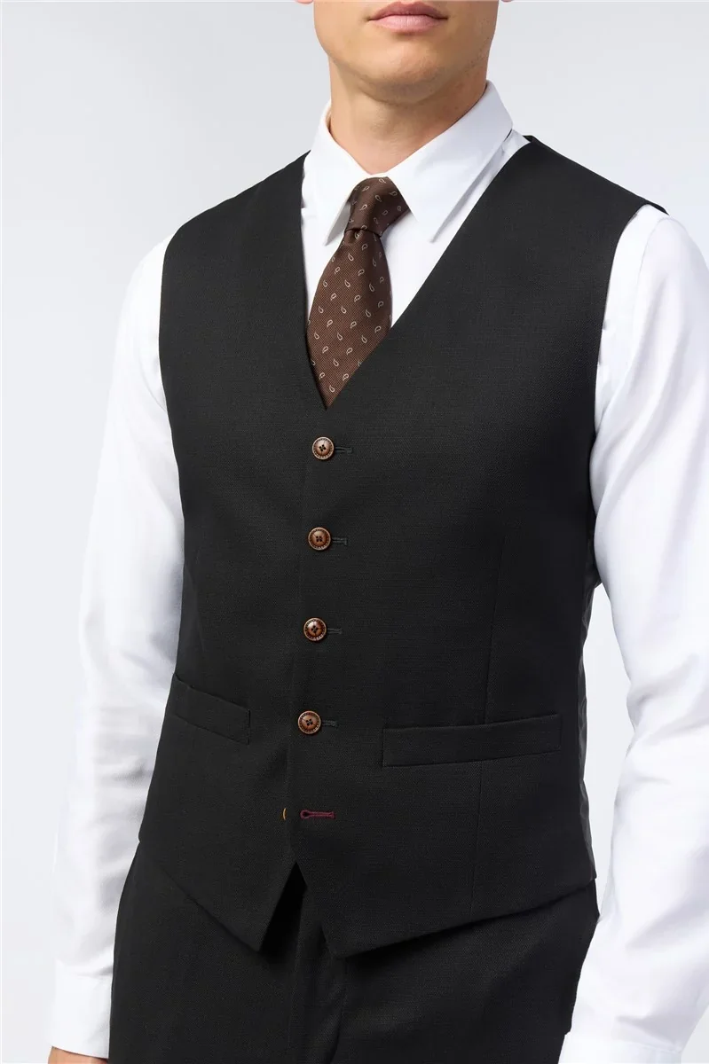 Antique Rogue Slim Fit Blake Black Texture Stretch Jacket thumbnail 13