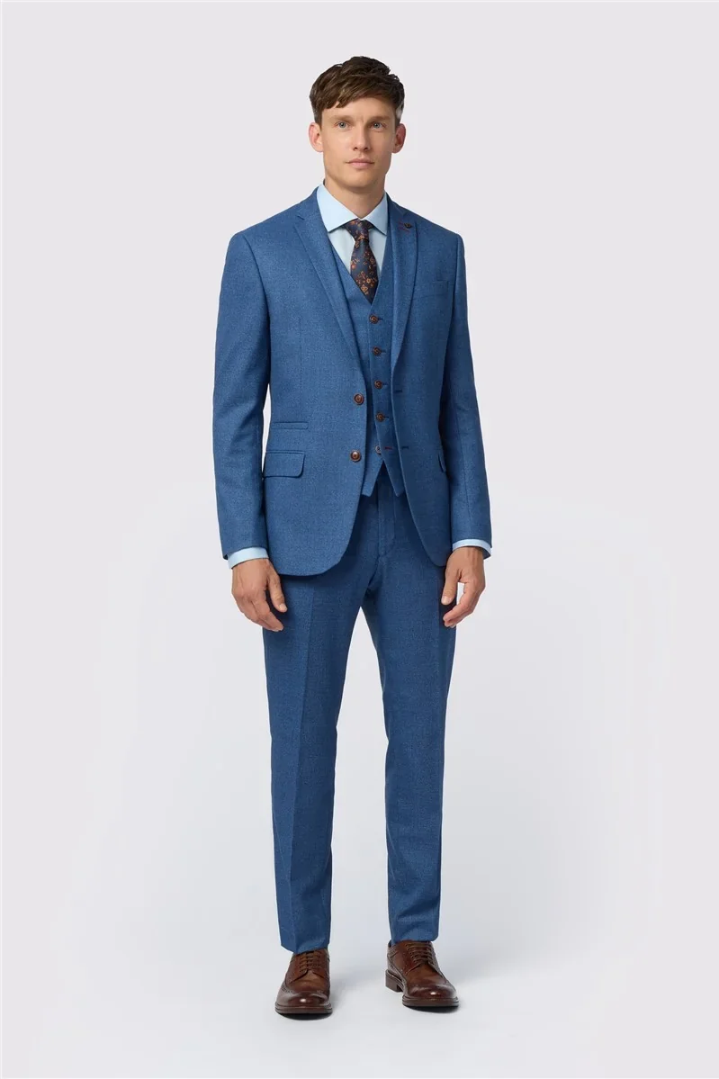 Antique Rogue Slim Fit Blake Blue Texture Stretch Jacket thumbnail 3
