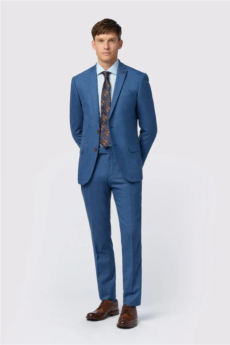 Antique Rogue Slim Fit Blake Blue Texture Stretch Jacket thumbnail 4