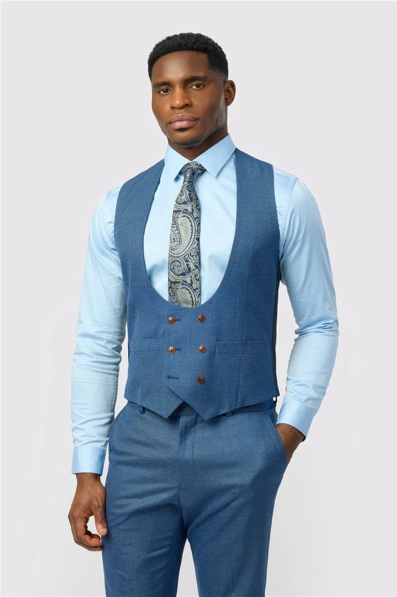 Antique Rogue Slim Fit Blake Blue Texture Stretch Jacket thumbnail 8