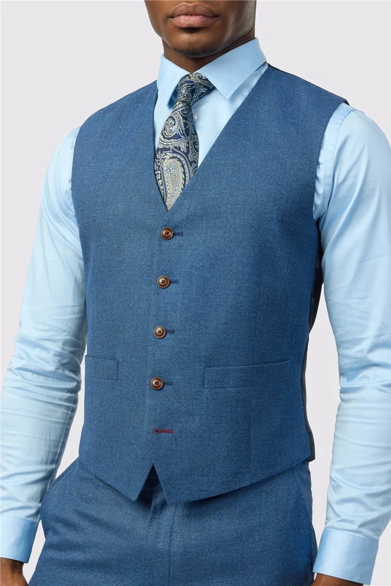 Antique Rogue Slim Fit Blake Blue Texture Stretch Jacket thumbnail 9