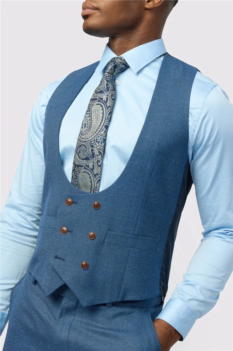 Antique Rogue Slim Fit Blake Blue Texture Stretch Jacket thumbnail 10