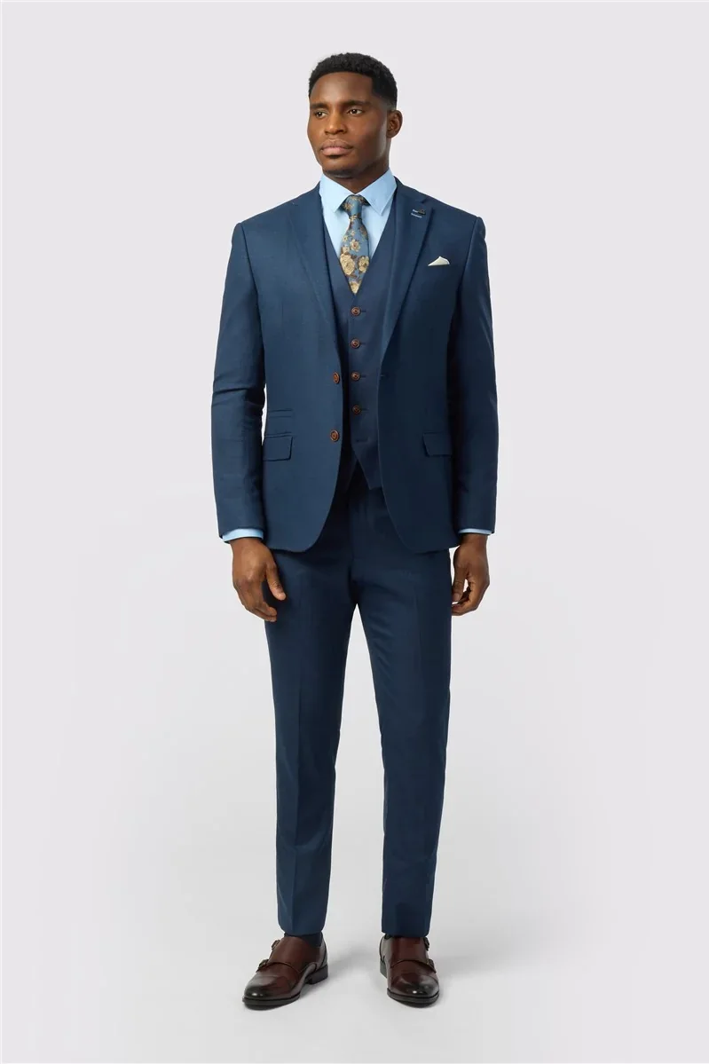 Antique Rogue Slim Fit Blake Navy Texture Stretch Jacket thumbnail 3