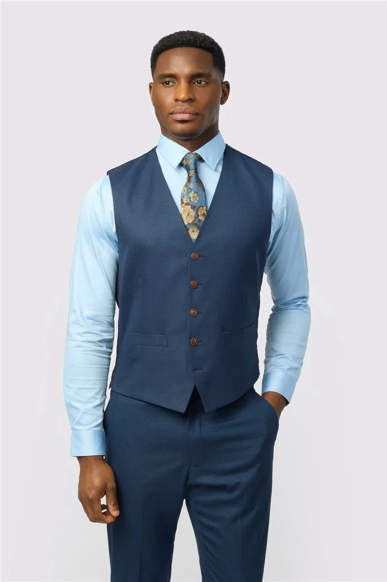 Antique Rogue Slim Fit Blake Navy Texture Stretch Jacket thumbnail 8