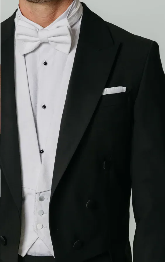 100% Wool White Tie 2 Piece Suit thumbnail 4