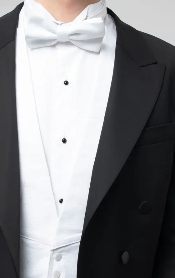 2 Piece White Tie, Dress Shirt, Waistcoat & Bow Tie thumbnail 4