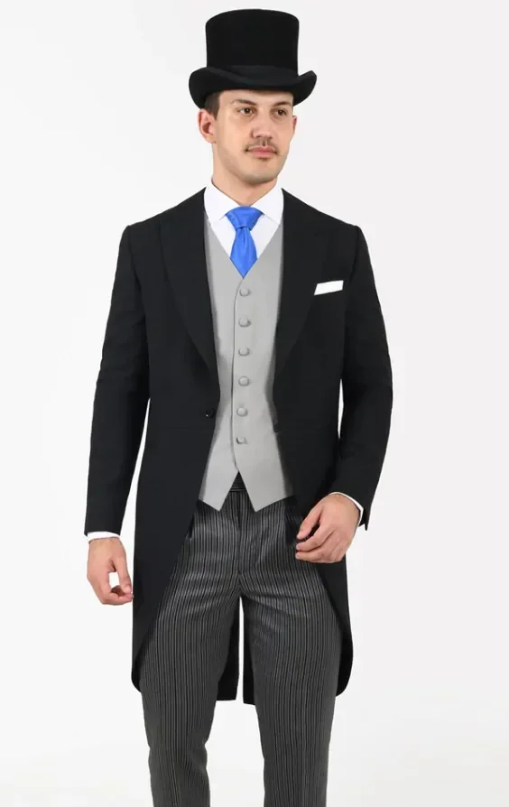 2 Piece Wool Morning Suit, Top Hat, Waistcoat, Dress Shirt thumbnail 2