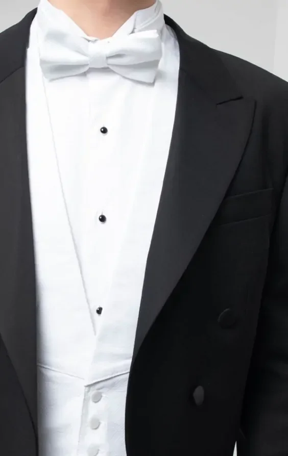 2 Piece Wool White Tie, Dress Shirt, Waistcoat & Bow Tie thumbnail 4