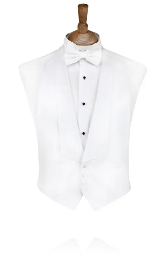 2 Piece Wool White Tie, Dress Shirt, Waistcoat & Bow Tie thumbnail 9