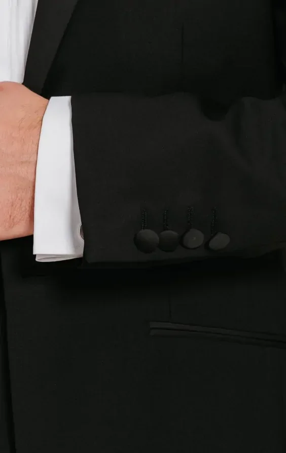 Black 100% Wool Dinner Jacket with Notch Lapel thumbnail 4