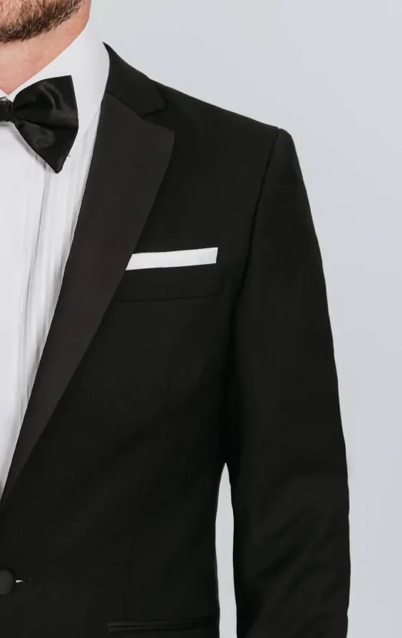 Black 100% Wool Dinner Jacket with Notch Lapel thumbnail 5