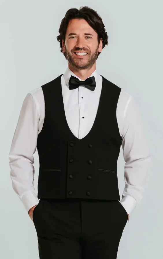 Black 3 Piece Slim-Fit Tuxedo with Notch Lapel thumbnail 9