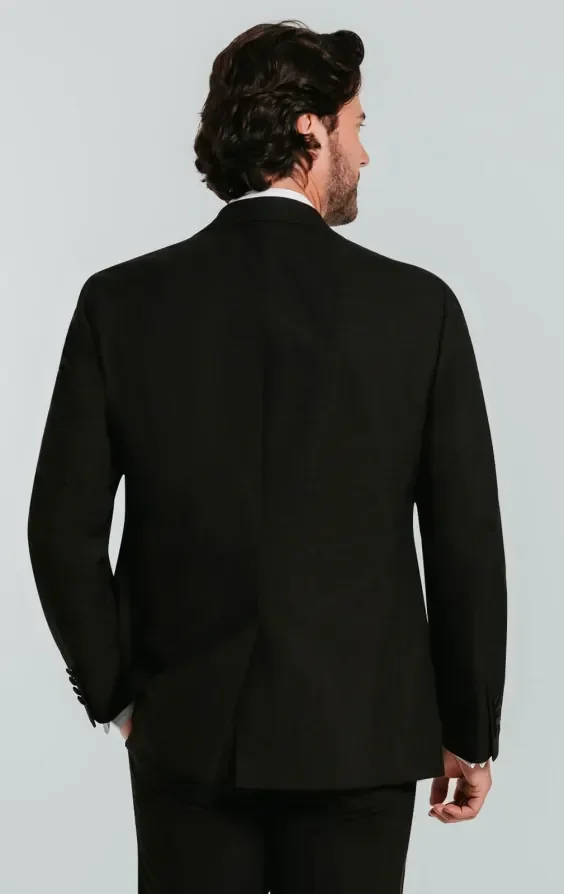 Black 3 Piece Tuxedo with Notch Lapel thumbnail 4
