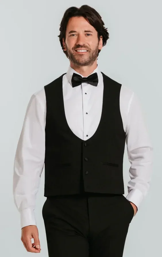Black Double Breasted 3 Piece Tuxedo thumbnail 9