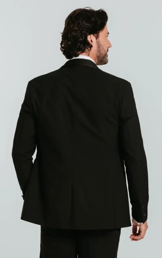 Black Slim-Fit 3 Piece Tuxedo with Shawl Lapel thumbnail 5