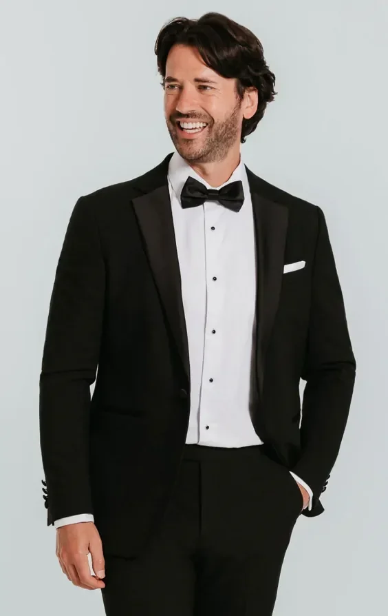 Black Slim-Fit Dinner Jacket Notch Lapel thumbnail 2