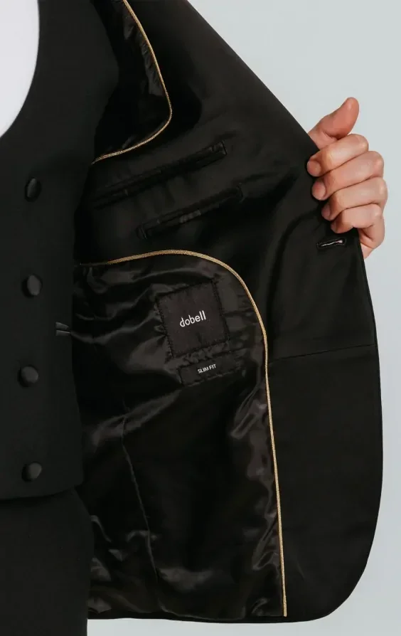Black Slim-Fit Dinner Jacket with Shawl Lapel thumbnail 6