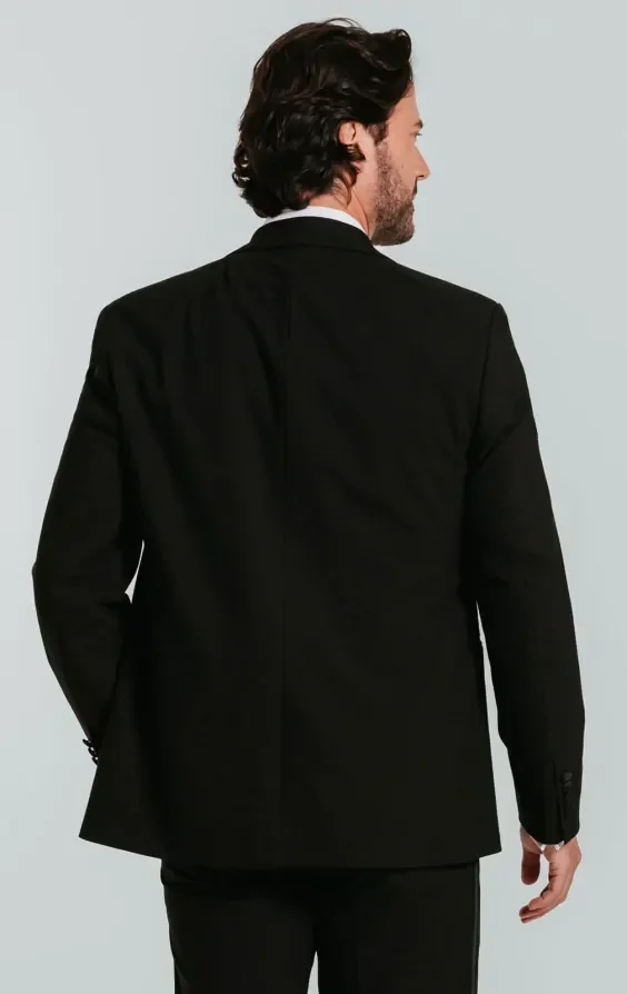 Black Slim-Fit Tuxedo with Peak Lapel thumbnail 4