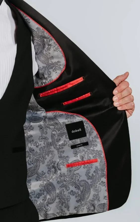 Black Slim Fit Velvet Jacket thumbnail 6