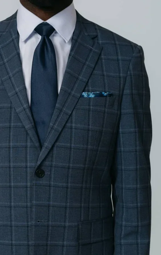 Blue Bold Windowpane Check Suit thumbnail 5