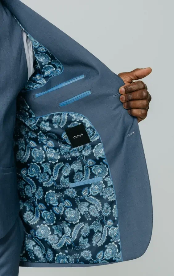 Blue Sharkskin 3 Piece Suit thumbnail 6