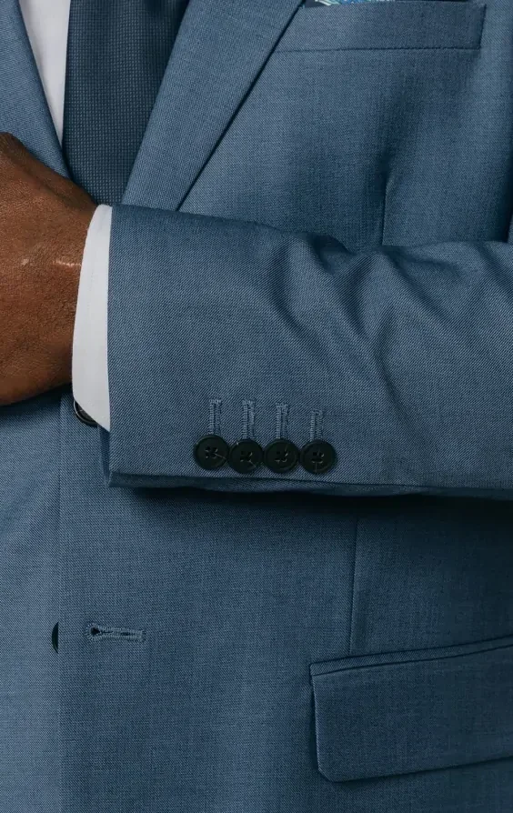 Blue Sharkskin Suit Jacket thumbnail 4