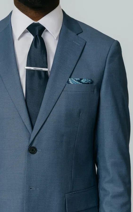 Blue Sharkskin Suit Jacket thumbnail 5