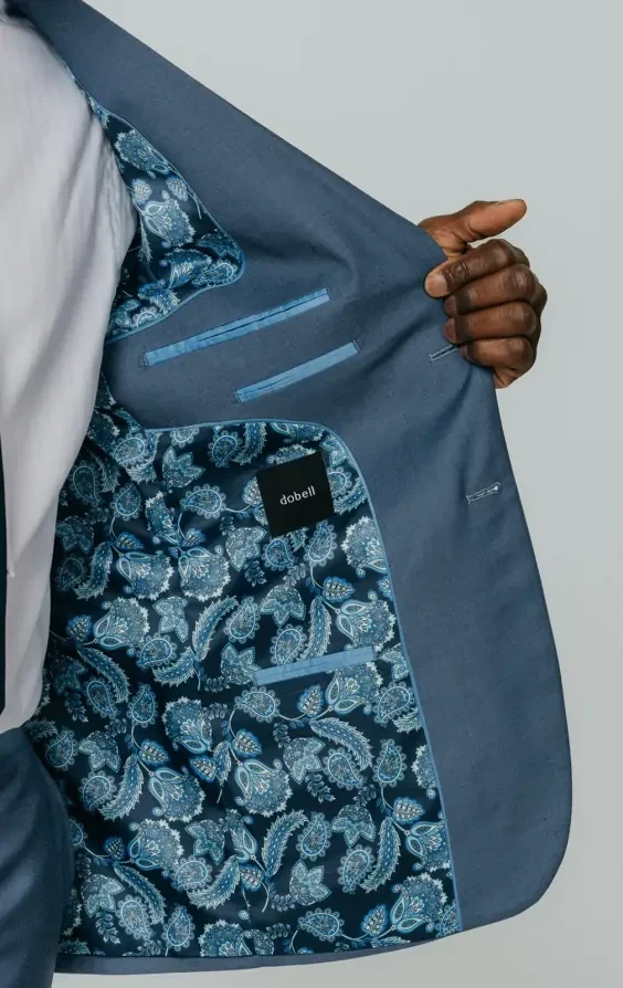 Blue Sharkskin Suit Jacket thumbnail 6