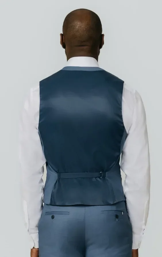 Blue Sharkskin Waistcoat thumbnail 4