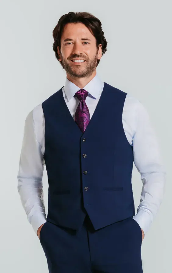 Blue Slim 3 Piece Suit thumbnail 9