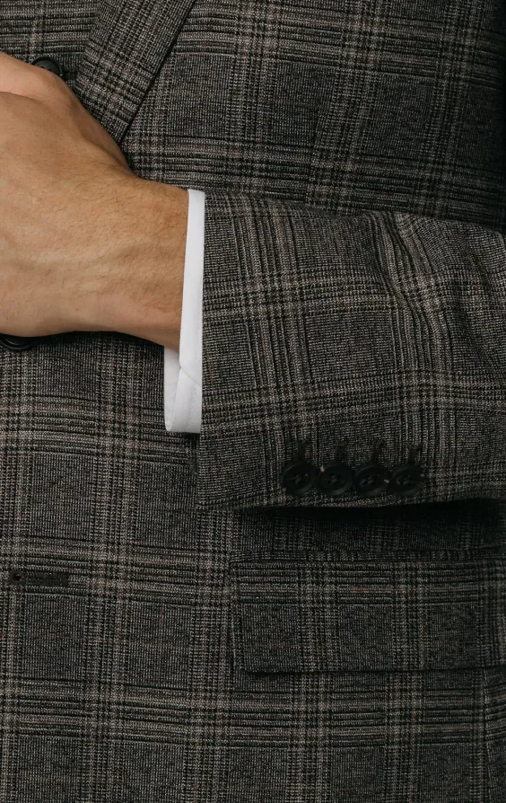 Brown Check 3 Piece Suit thumbnail 4