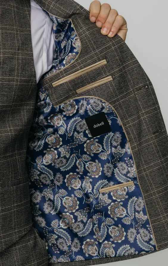 Brown Check 3 Piece Suit thumbnail 6