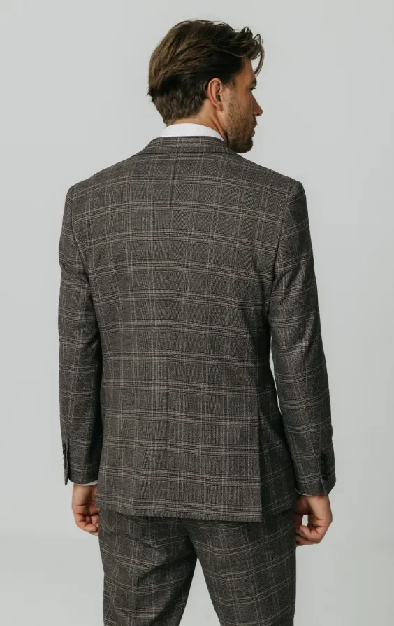 Brown Check 3 Piece Suit thumbnail 7