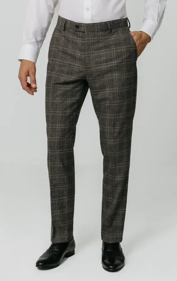 Brown Check 3 Piece Suit thumbnail 8