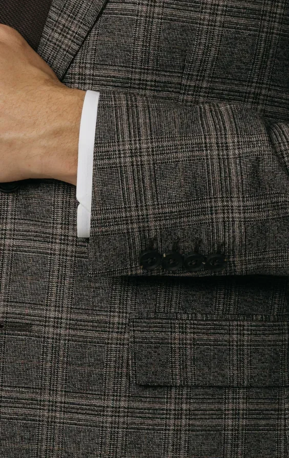 Brown Check Suit Jacket thumbnail 4