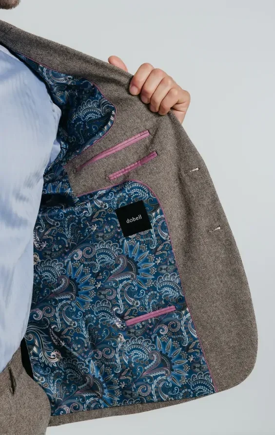 Brown Herringbone Tweed Suit thumbnail 7