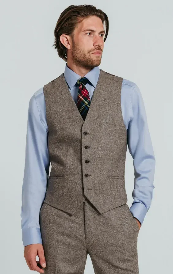 Brown Herringbone Tweed Suit thumbnail 9