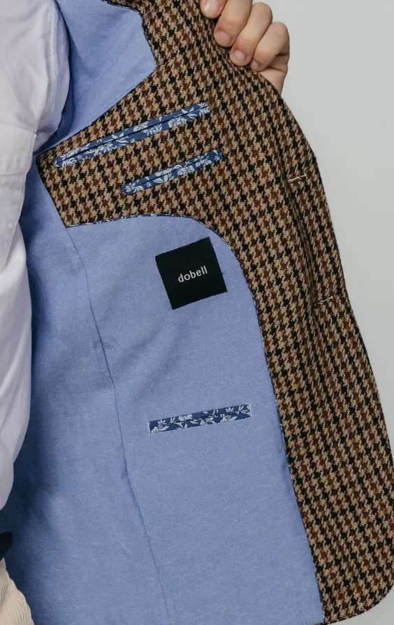 Brown Houndstooth Tweed Jacket thumbnail 6
