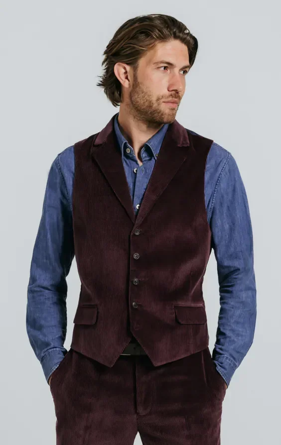 Burgundy Corduroy 3 Piece Suit thumbnail 9