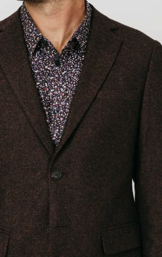 Burgundy Donegal Tweed Jacket thumbnail 5