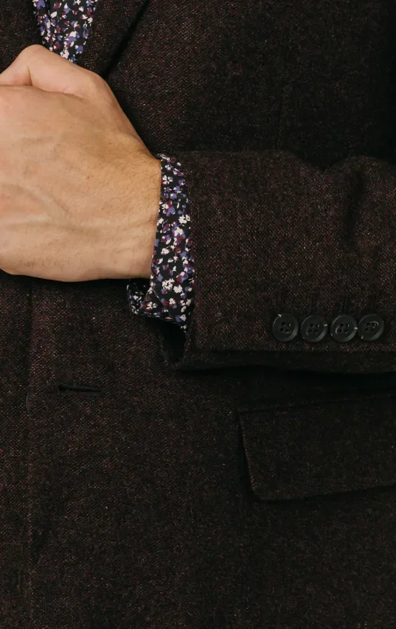 Burgundy Donegal Tweed Suit thumbnail 4