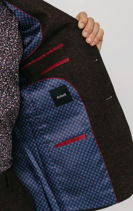 Burgundy Donegal Tweed Suit thumbnail 6