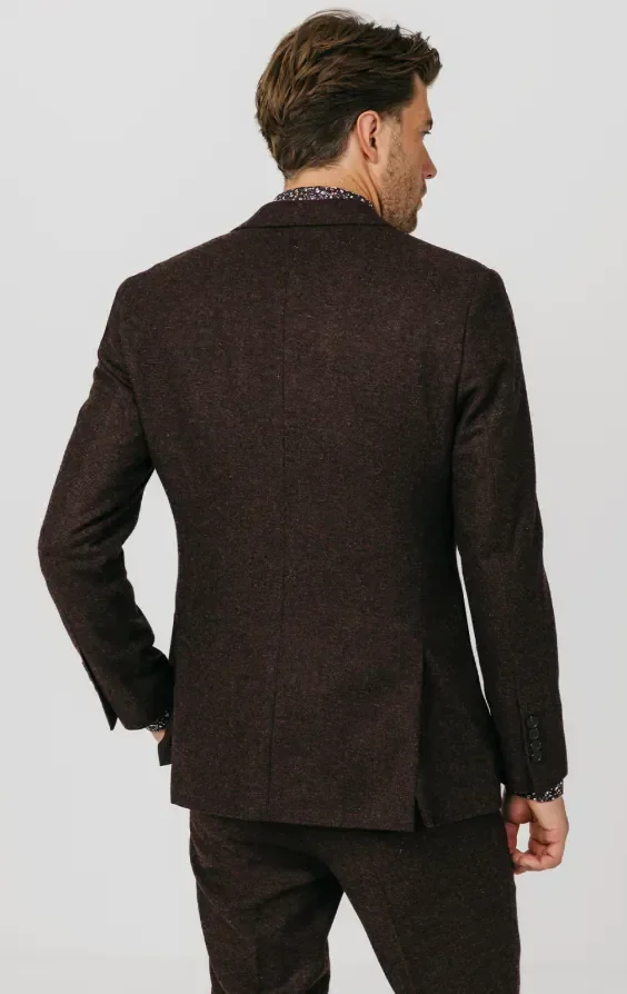 Burgundy Donegal Tweed Suit thumbnail 7