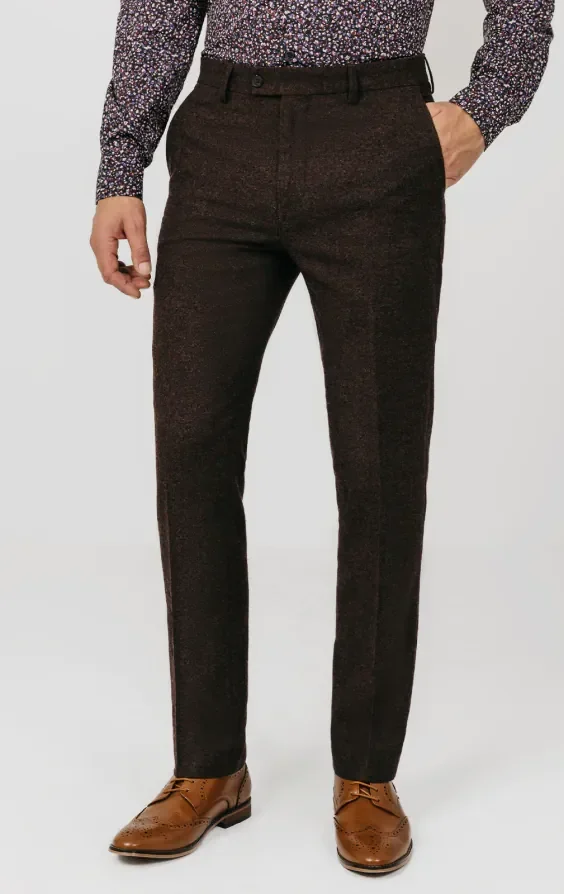 Burgundy Donegal Tweed Suit thumbnail 8