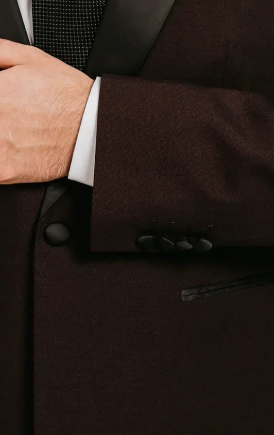 Burgundy Peak Lapel Tuxedo Jacket thumbnail 4