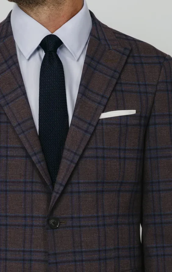 Burgundy with Blue Windowpane Check Suit thumbnail 5