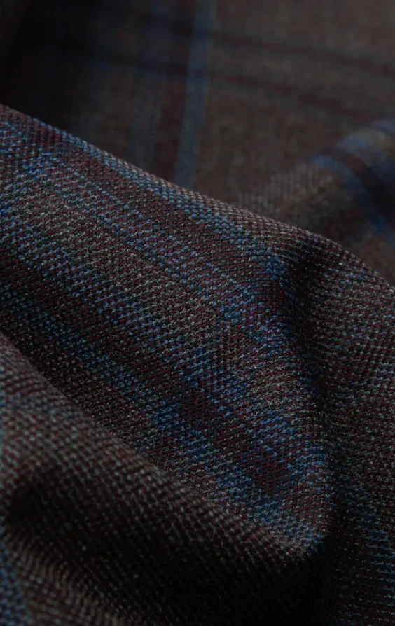 Burgundy with Blue Windowpane Check Suit thumbnail 10