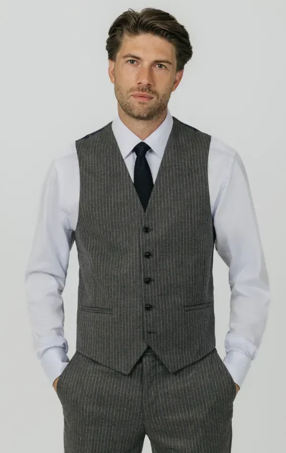 Charcoal Chalkstripe 3 Piece Suit thumbnail 9