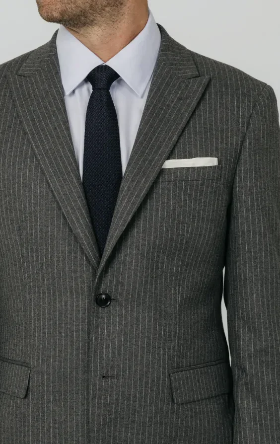Charcoal Chalkstripe Suit Jacket thumbnail 5