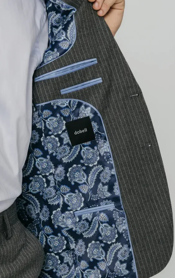 Charcoal Chalkstripe Suit Jacket thumbnail 6